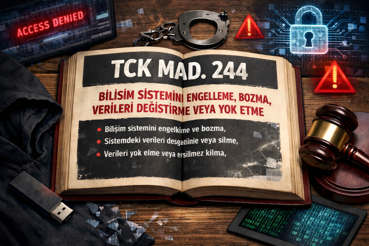 TCK Madde 244 Bilişim Sistemini Engelleme, Bozma, Verileri Yok Etme veya Değiştirme Suçları