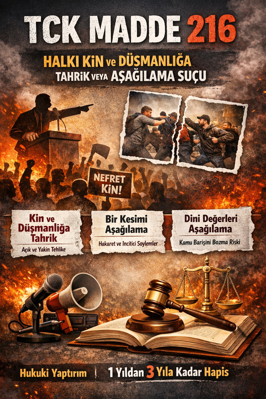 TCK Madde 216 – Halkı Kin ve Düşmanlığa Tahrik veya Aşağılama Suçu