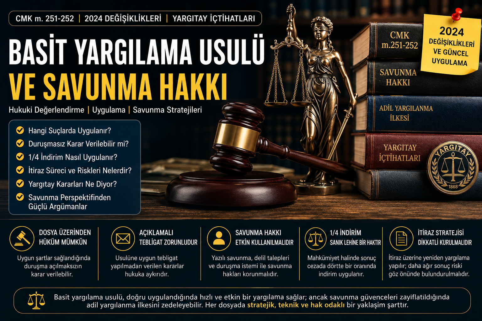 Basit Yargılama Usulünde İtiraz, Savunma Hakkı ve 1/4 Ceza İndirimi: CMK 251-252 Kapsamında Güncel Rehber