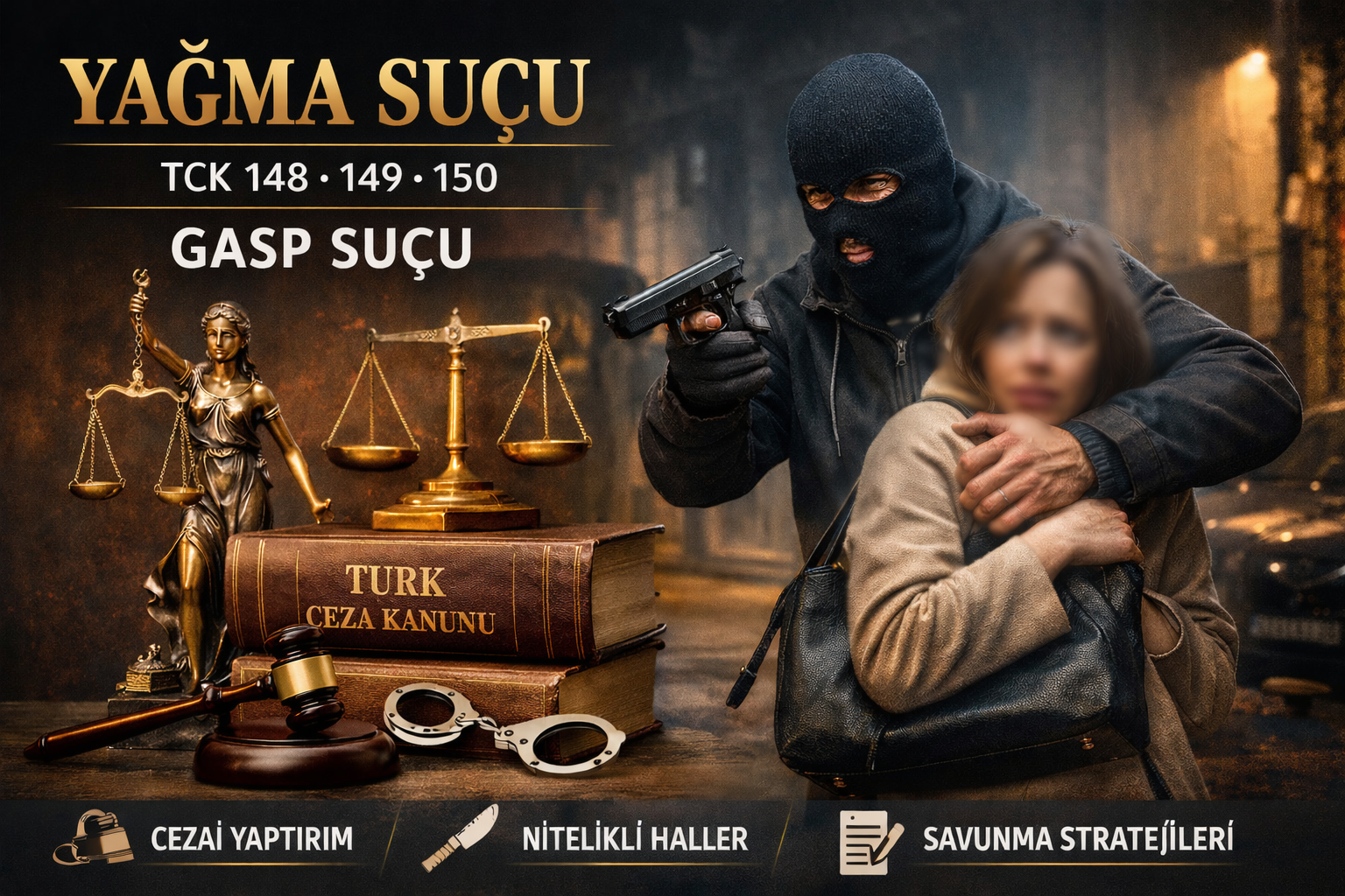 TCK madde 148, 149 ve 150 – Yağma Suçu (Gasp)
