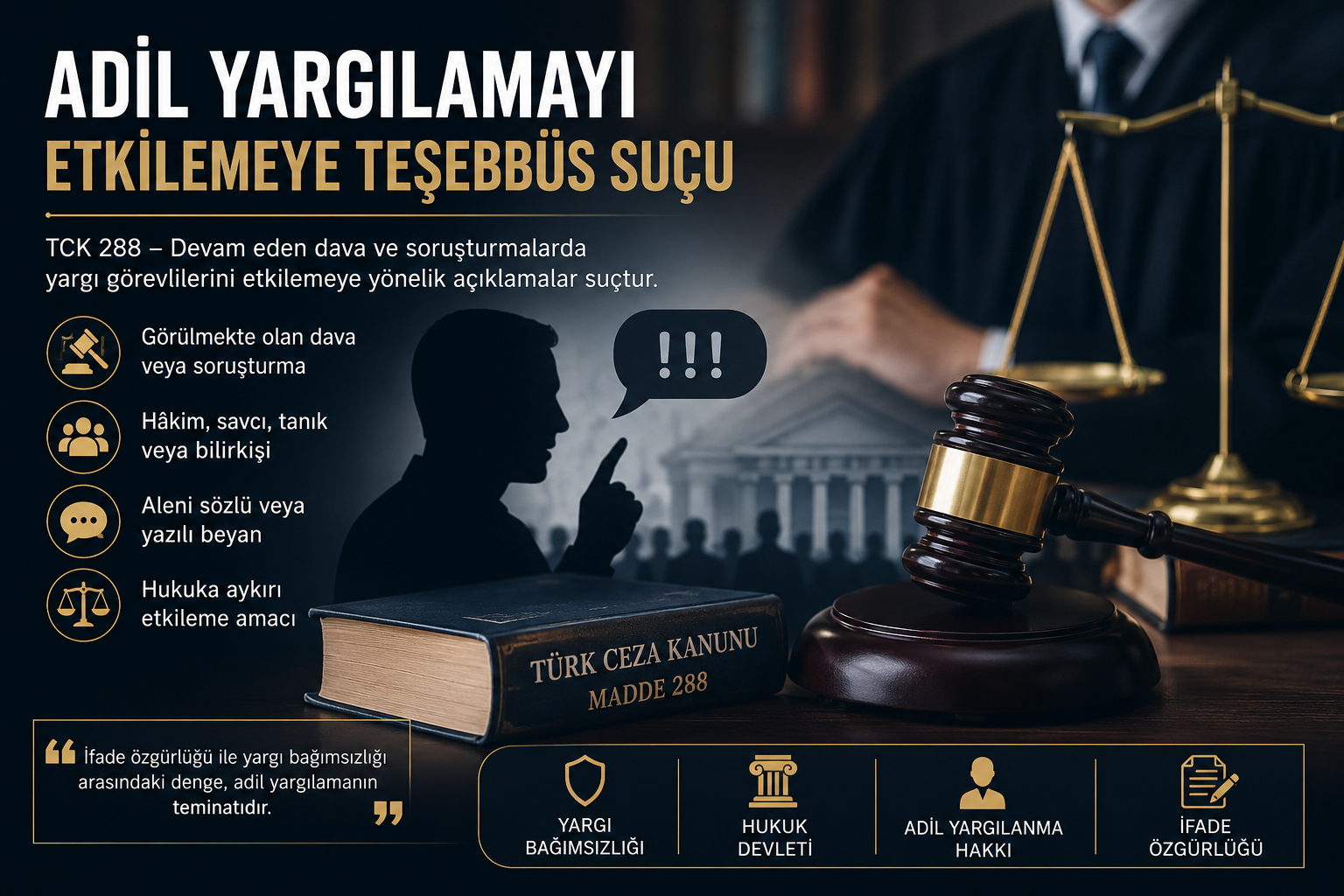 Adil Yargılamayı Etkilemeye Teşebbüs Suçu (TCK m. 288)