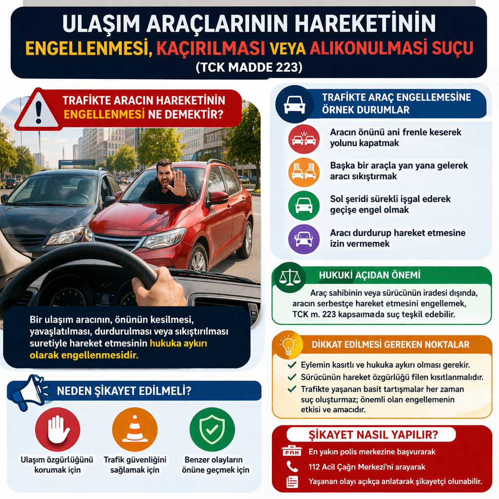 Ulaşım Araçlarının Hareketinin Engellenmesi, Kaçırılması veya Alıkonulması Suçu 